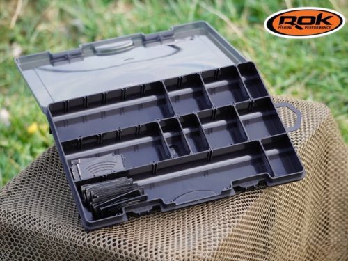 ROK - BOX362 Szerelékes doboz - 27x17x3cm - Fekete - Átetsző fedéllel