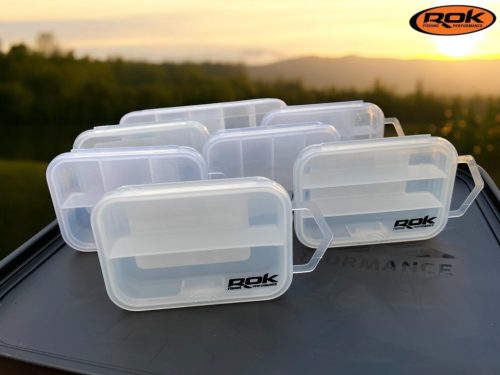 ROK STORAGE BOX XS303 - hosszában kétszer osztott mini tároló doboz - 9,1 cm x 6,6 cm x 2,2 cm