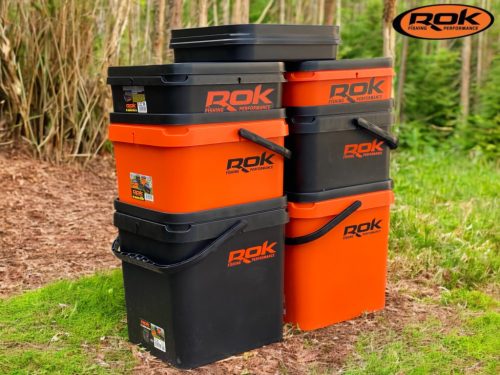 ROK 17 literes Szögletes Csalis vödör + betét + tető szett Square Bait Bucket + Basin Black set - Zöld