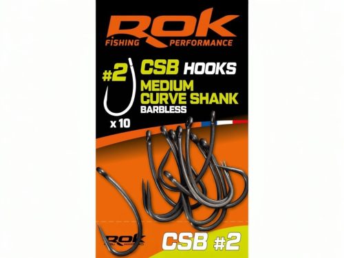 ROK - MEDIUM CURVE SHANK Barbless - Szakáll nélküli teflon horog - 2-es