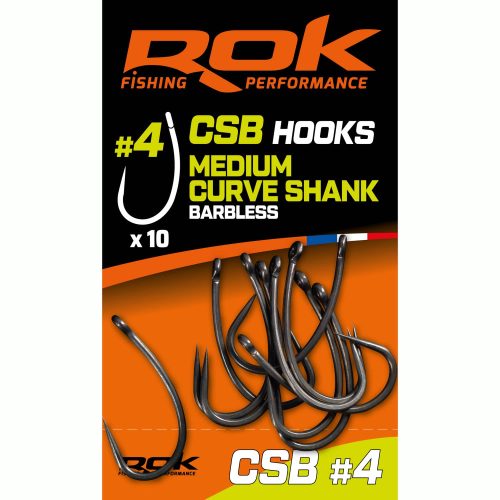 ROK - MEDIUM CURVE SHANK Barbless - Szakáll nélküli teflon horog - 4-es