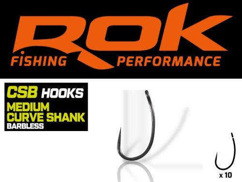ROK - MEDIUM CURVE SHANK Barbless - Szakáll nélküli teflon horog - 4-es