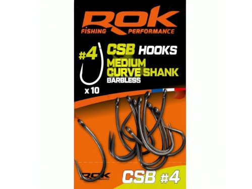 ROK - MEDIUM CURVE SHANK Barbless - Szakáll nélküli teflon horog - 4-es
