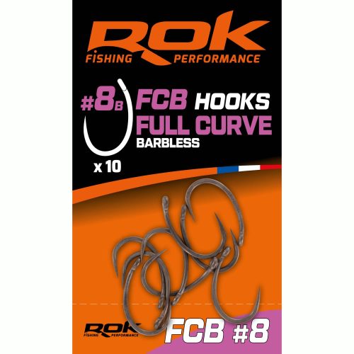 ROK - FULL CURVE BARBLESS - szakál nélküli bojlis horog - 8