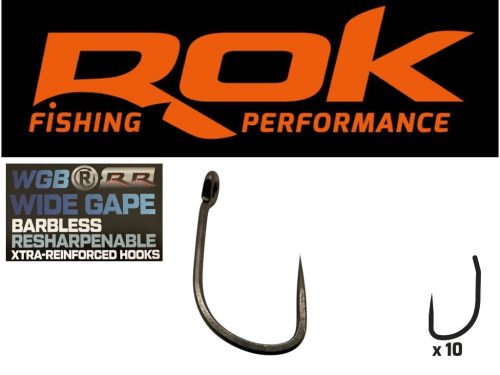 ROK - WIDE GAPE BARBLESS RESHARPENABLE REINFORCED Szakáll nélküli horog - 2 - WGBR-RR