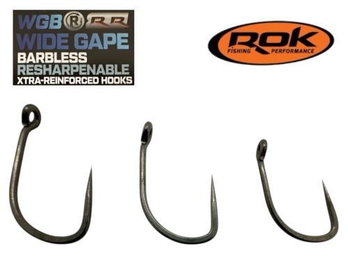 ROK - WIDE GAPE BARBLESS RESHARPENABLE REINFORCED Szakáll nélküli horog - 6 - WGBR-RR