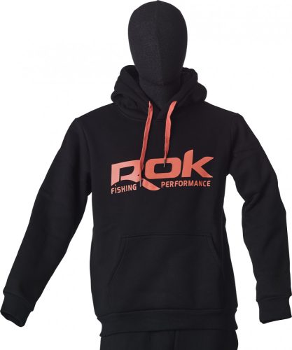 ROK - BLACK HOODIE - Kapucnis fekete pulóver - XL