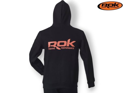 ROK - BLACK HOODIE - Kapucnis fekete pulóver - XL