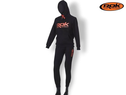 ROK - BLACK HOODIE - Kapucnis fekete pulóver - XXL
