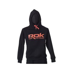 ROK - BLACK HOODIE - Kapucnis fekete pulóver - M
