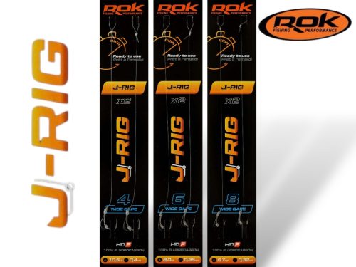 ROK J-RIG Wide Gape - 2db/csomag - előkötött horog - 8 - 0,32mm