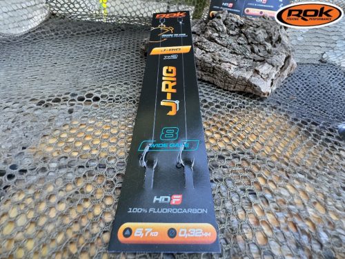 ROK J-RIG Wide Gape - 2db/csomag - előkötött horog - 8 - 0,32mm