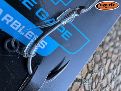 ROK J-RIG Wide Gape Barbless - 2db/csomag - előkötött szakáll nélküli horog - 4 - 0,40mm