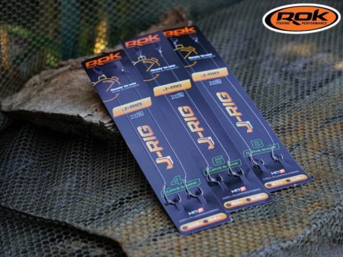 ROK J-RIG Curve Shank - 2db/csomag - előkötött horog - 8 - 0,32mm