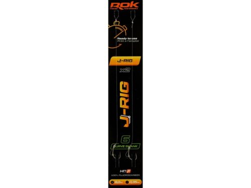 ROK J-RIG Curve Shank - 2db/csomag - előkötött horog - 6 - 0,35mm