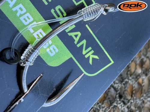ROK J-RIG Curve Shank Barbless - 2db/csomag - előkötött szakáll nélküli horog - 6 - 0,35mm