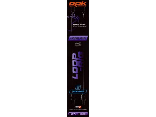 ROK LOOP RIG Wide Gape - 2db/csomag - előkötött horog - 8 - 0,32mm