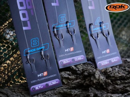 ROK LOOP RIG Wide Gape - 2db/csomag - előkötött horog - 8 - 0,32mm
