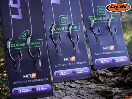 ROK LOOP RIG Curve Shank - 2db/csomag - előkötött horog - 8 - 0,32mm