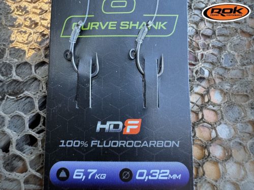 ROK LOOP RIG Curve Shank - 2db/csomag - előkötött horog - 8 - 0,32mm