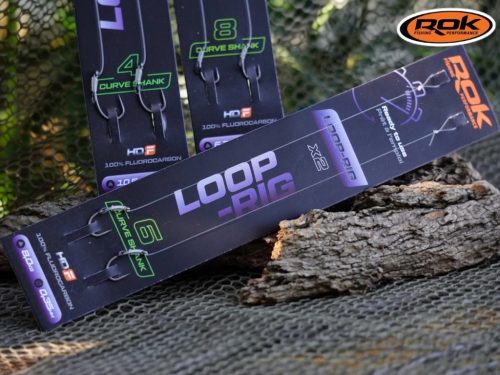 ROK LOOP RIG Curve Shank - 2db/csomag - előkötött horog - 8 - 0,32mm