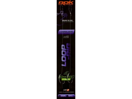 ROK LOOP RIG Curve Shank Barbless - 2db/csomag - előkötött szakáll nélküli horog  4 - 0,40mm