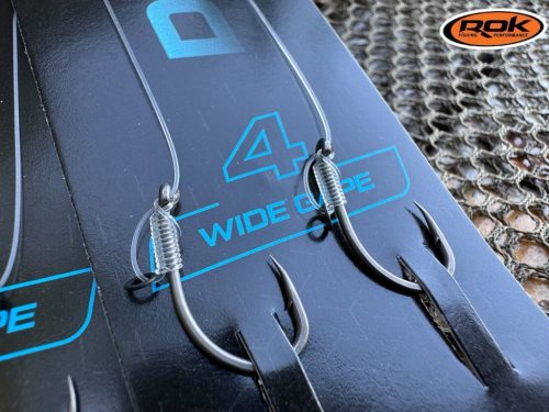 ROK D-RIG Wide Gape - 2db/csomag - előkötött horog - 4 - 0,40mm