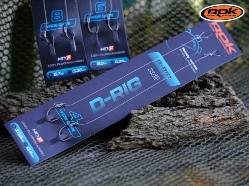 ROK D-RIG Wide Gape - 2db/csomag - előkötött horog - 4 - 0,40mm