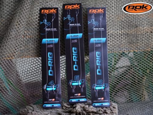 ROK D-RIG Wide Gape Barbless - 2db/csomag - előkötött szakáll nélküli horog - 8 - 0,32mm