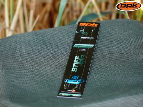 ROK STIFF RIG Wide Gape Barbless - 2db/csomag - előkötött szakáll nélküli horog - 4 - 0,40mm