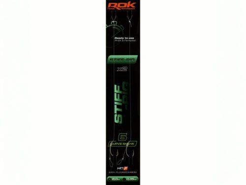 ROK STIFF RIG Curve Shank - 2db/csomag - előkötött horog - 6 - 0,35mm