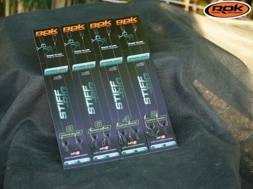 ROK STIFF RIG Curve Shank - 2db/csomag - előkötött horog - 6 - 0,35mm