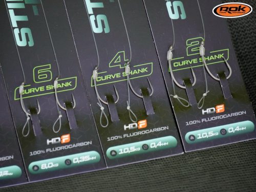 ROK STIFF RIG Curve Shank - 2db/csomag - előkötött horog - 6 - 0,35mm
