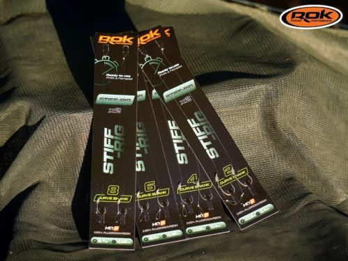 ROK STIFF RIG Curve Shank - 2db/csomag - előkötött horog - 6 - 0,35mm