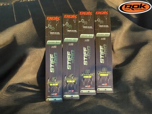 ROK STIFF RIG Curve Shank Barbless - 2db/csomag - előkötött szakáll nélküli horog - 2 - 0,40mm