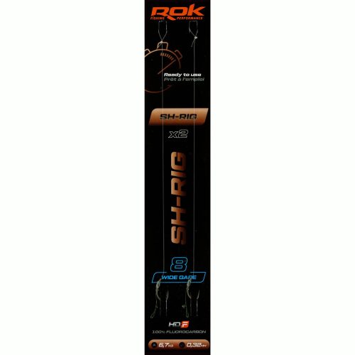 ROK SH-RIG Wide Gape - 2db/csomag - előkötött horog - 8 - 0,32mm