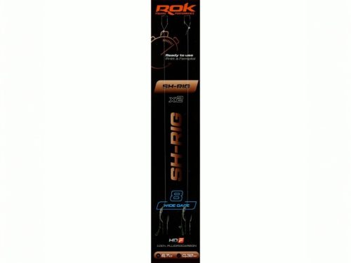 ROK SH-RIG Wide Gape - 2db/csomag - előkötött horog - 8 - 0,32mm