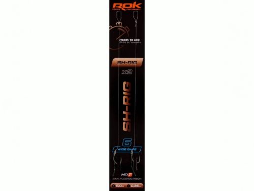 ROK SH-RIG Wide Gape - 2db/csomag - előkötött horog - 6 - 0,35mm