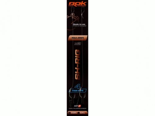 ROK SH-RIG Wide Gape - 2db/csomag - előkötött horog - 4 - 0,40mm
