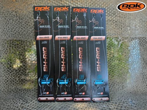 ROK SH-RIG Wide Gape Barbless - 2db/csomag - előkötött szakáll nélküli horog - 8 - 0,32mm