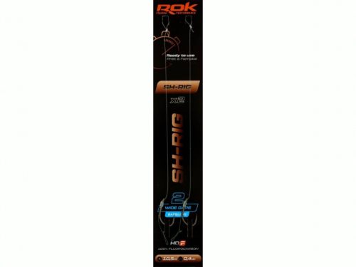 ROK SH-RIG Wide Gape Barbless - 2db/csomag - előkötött szakáll nélküli horog - 2 - 0,40mm