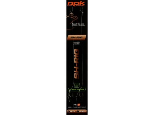 ROK SH-RIG Curve Shank - 2db/csomag - előkötött horog -  8 - 0,32mm