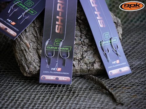 ROK SH-RIG Curve Shank - 2db/csomag - előkötött horog -  8 - 0,32mm