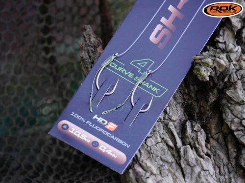 ROK SH-RIG Curve Shank - 2db/csomag - előkötött horog -  8 - 0,32mm