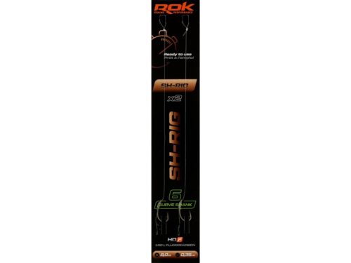 ROK SH-RIG Curve Shank - 2db/csomag - előkötött horog - 6 - 0,35mm