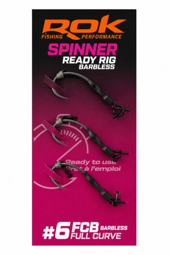 ROK SPINNER-RIG FULL CURVE - 3db/csomag - előkötött horog - 6 - Szakáll nélküli