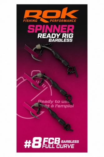 ROK SPINNER-RIG FULL CURVE - 3db/csomag - előkötött horog - 8 - Szakáll nélküli
