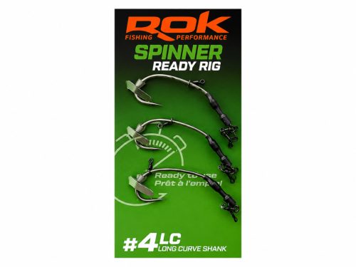 ROK SPINNER-RIG LONG CURVE SHANK - 3db/csomag - előkötött horog - 4 