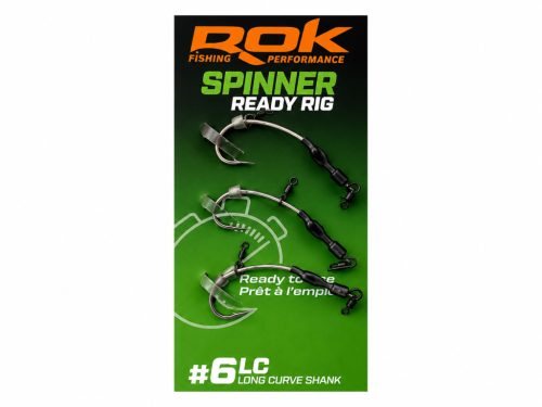 ROK SPINNER-RIG LONG CURVE SHANK - 3db/csomag - előkötött horog - 6