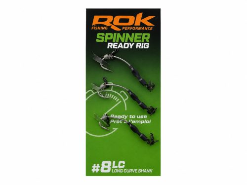 ROK SPINNER-RIG LONG CURVE SHANK - 3db/csomag - előkötött horog - 8